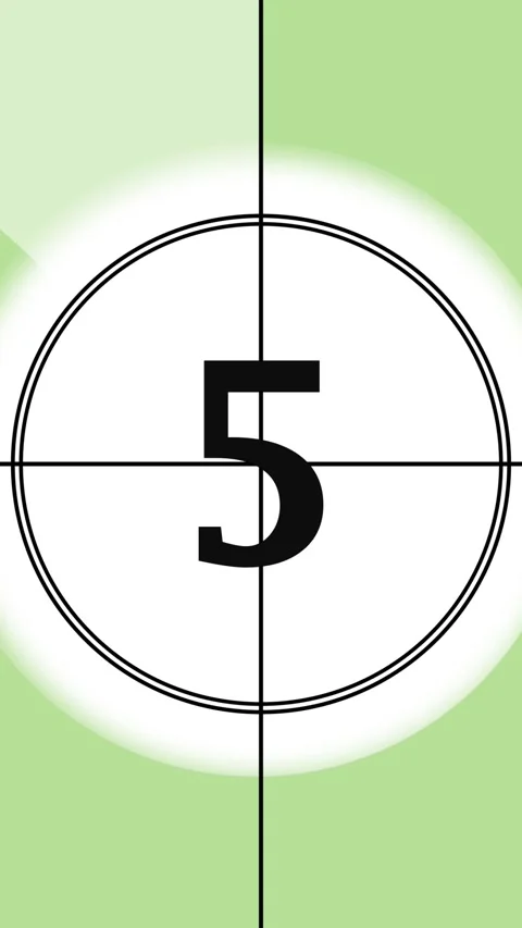 Countdown timer animation with number from one to ten appearing in circle g.. Stock Footage 331644991