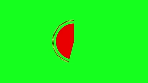 Countdown timer animation with red circular dial disappearing clockwise aga.. Stock Footage 345547936