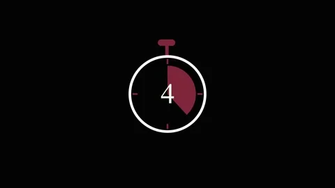 Countdown timer animation with red indicator. Countdown timer five second d.. Stock Footage 337615588