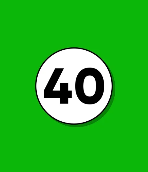 Countdown timer animation starting from forty inside white circle on green .. Stock Footage 332396463