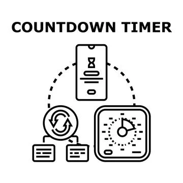 Countdown timer application concept illustrating time management Ilustración de archivo