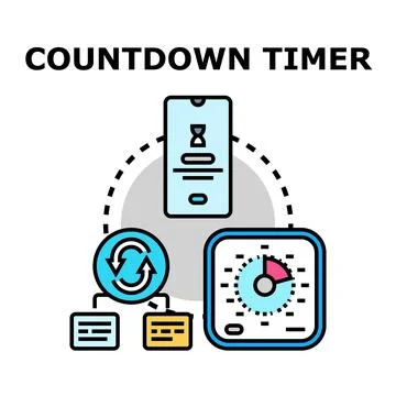 Countdown timer application concept illustrating time management Stock Illustration