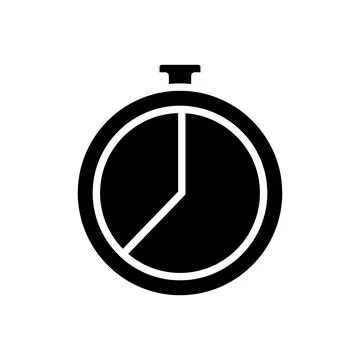 Countdown timer black glyph icon Stock Illustration