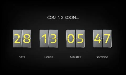 Countdown timer clock counter. Countdown web site flat template Stock Illustration
