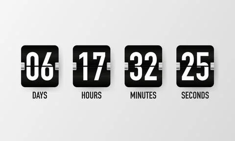 Countdown timer. Clock counter. Mechanical scoreboard. Vector template for yo イラスト素材