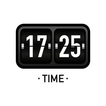 Countdown timer. Clock counter. Mechanical scoreboard. Vector template for yo Stock Illustration