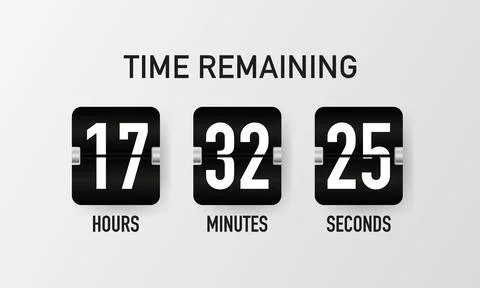 Countdown timer. Clock counter. Mechanical scoreboard. Vector template for yo 库存插图