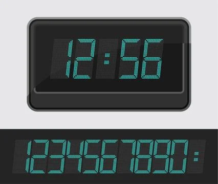 Countdown timer. Clock counter. A set of digits from 0 to 9. 스톡 일러스트