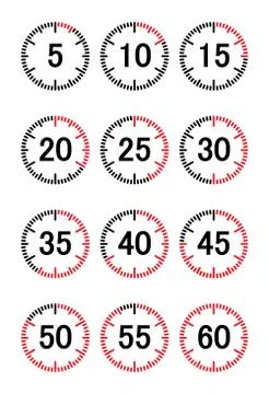Countdown timer, clock or time counter. Transparent background Stock Illustration