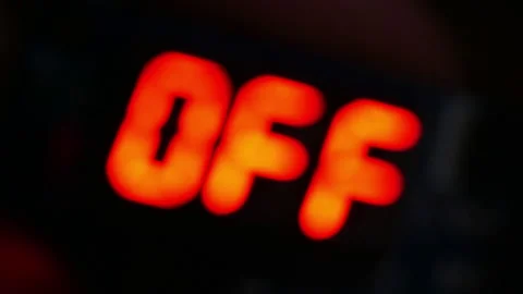 Countdown timer close-up. Turning on and off. Red analog scale of numbers. Flash Stock Footage 184743074