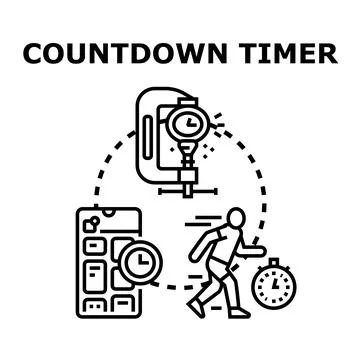Countdown timer concept for deadline and planning Stock Illustration