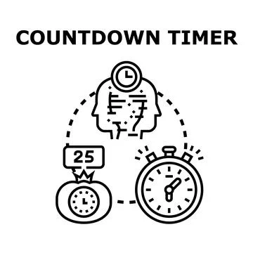 Countdown timer concept for time management and productivity 스톡 일러스트