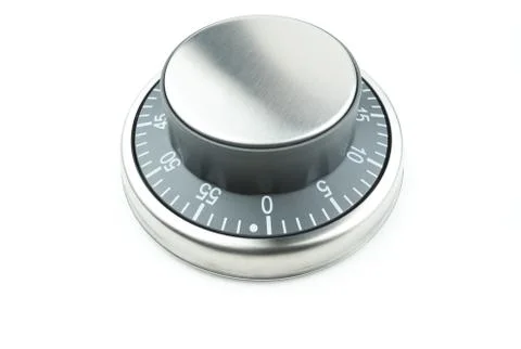 Countdown timer control knob / dial / button on a white background Stock Photos