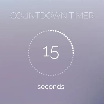 Countdown timer digital downloading counter with circle dots line vector icon Stock Illustration