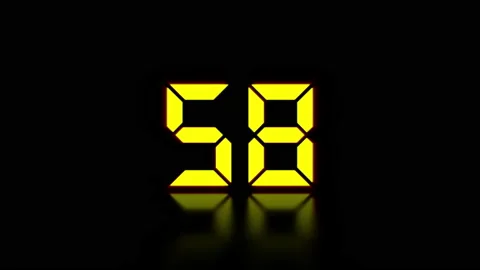 Countdown timer with digital numbers on black. Stock Footage 153378988