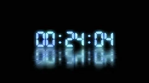 Countdown Timer with digital numbers on black background. From 30 to 0 Seconds. Stock Footage 170788146