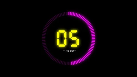Countdown Timer Displays Five Seconds Stock Footage 311584685
