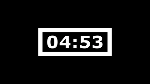 Countdown timer from five minutes to zero on black background. Vídeos de archivo 337520374