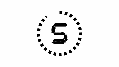 Countdown Timer Glitch from 9 to zero show on white background Stock Footage 311722192
