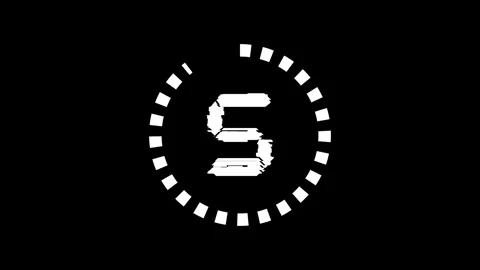 Countdown Timer Glitch from 9 to zero show on black background Stock Footage 311722205