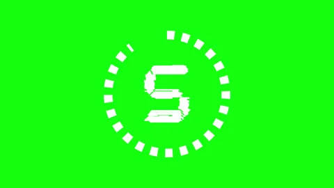 Countdown Timer Glitch from 9 to zero show on green background Stock Footage 311722391