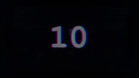Countdown Timer Glitch. Digital Countdown with Glitch Effect on Screen Stock Footage 340014064
