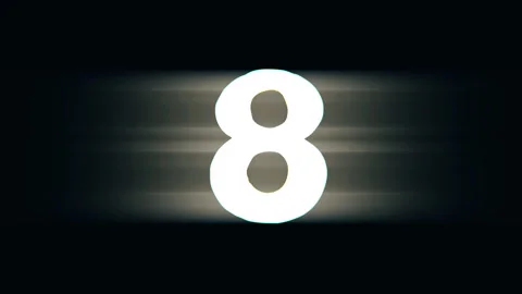 Countdown Timer - Glitch style - 5 Video stock 137312276