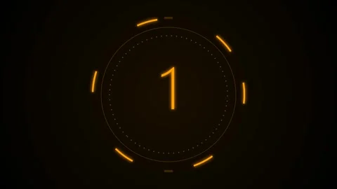 Countdown timer with glowing orange futuristic circular graphic Stock Footage 346430893