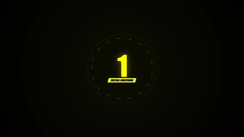 Countdown timer with glowing yellow numbers ticking down from ten Stock Footage 346430905
