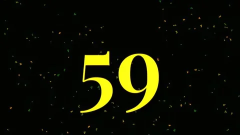 Countdown Timer with Golden Numbers 60 to 0, Falling Glitter Particles 스톡 동영상 341299027