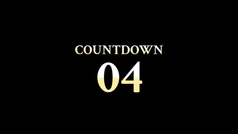 Countdown Timer Graphic with Bold Golden Number Ten Stock Footage 334471320