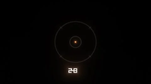 Countdown timer with graphic display on a dark background Stock Footage 338351222