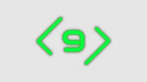 Countdown timer with green neon snake game animation Stock Footage 254456184