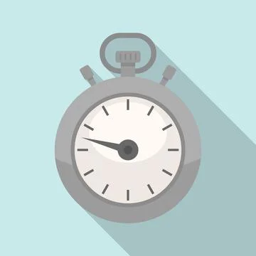 Countdown timer icon flat . Stopwatch clock Stock Illustration