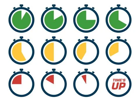Countdown timer icon set Illustrazione stock