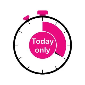 Countdown timer indicating limited offer available only for today Stock Illustration