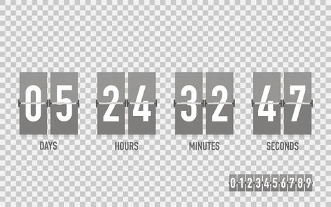 Countdown timer on a isolated background, vector illustration Stock Illustration