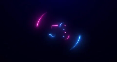 Countdown timer for a minute, 60 seconds, neon numbers glowing Stock Footage 244457594