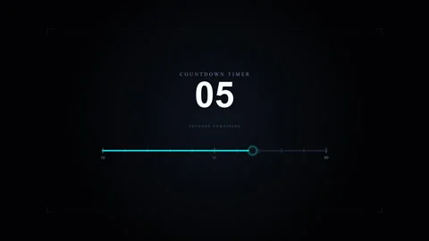 Countdown timer motion graphic with digital clock and progress bar, futuristic Stock Footage 346737040