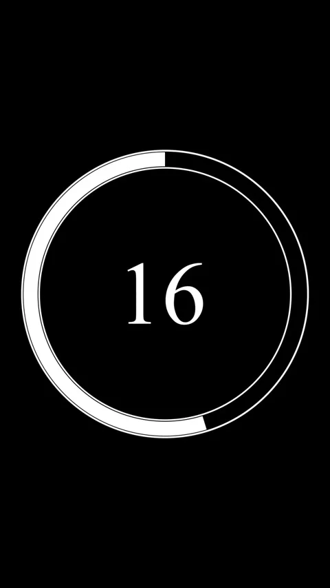 Countdown Timer with Number 23 Inside an Oval Frame on animated Black Backg.. 動画素材 344858453