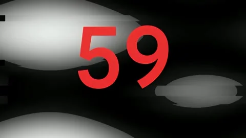 Countdown Timer with Number 60, Digital Display, White Background 스톡 동영상 341299034