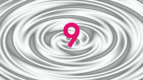 Countdown Timer with Numbers 10 to 0 on a Ripple Background, Motion Graphics Видео 341298890