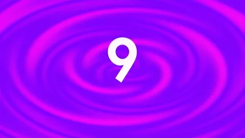 Countdown Timer with Numbers 10 to 0 on a Swirling Purple Background Stock Footage 341298893