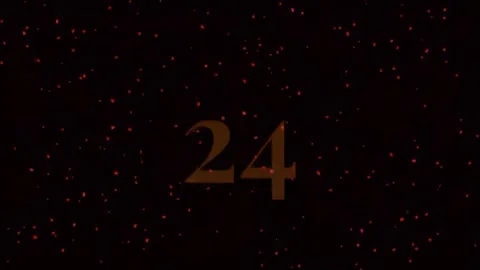 Countdown Timer with Numbers 30 to 0, Fire Sparks Overlay, Black Background 스톡 동영상 341400329