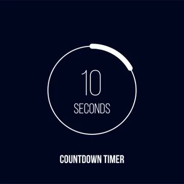 Countdown timer or digital counter vector circle icon for smart phone UI desi Stock Illustration