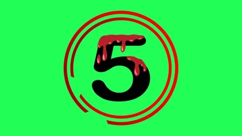 Countdown Timer or Motion Countdown Green Screen for Opening Horror Video Stock Footage 274532781