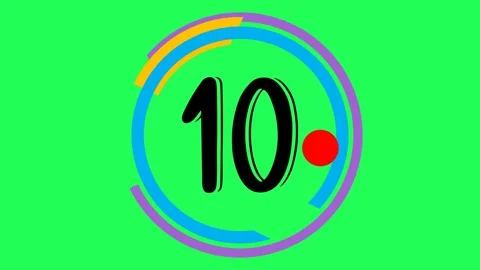 Countdown Timer or Motion Countdown Green Screen for Opening Video Stock Footage 274532797