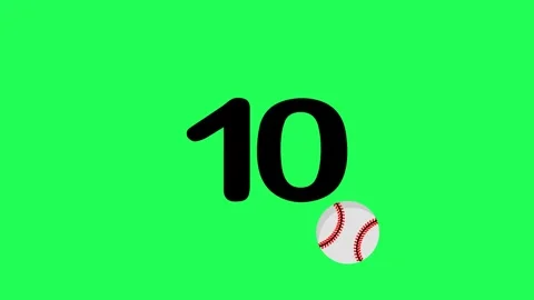 Countdown Timer or Motion Countdown Green Screen for Opening Baseball Video Stock Footage 274633260