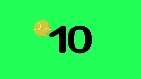 Countdown Timer or Motion Countdown Green Screen for Opening Tennis Video Stock Footage 274633302