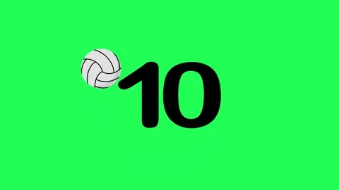 Countdown Timer or Motion Countdown Green Screen for Opening Volleyball Video Stock Footage 274633324